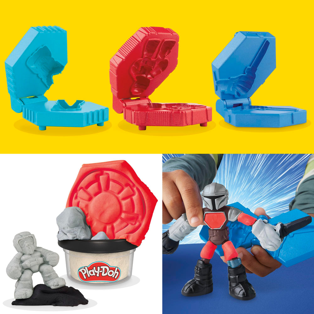 Play-Doh Star Wars Darksaber accessory attaches to Mando's hand.