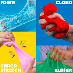Play-Doh Super Stretch grape close-up, elastic and colorful.