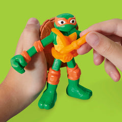 Imaginative adventures with TMNT figures and vibrant Play-Doh colors.