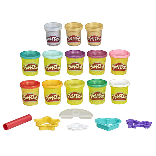 Play-Doh Unicorn Theme 13-Pack with cans and tools encourages imaginative play.