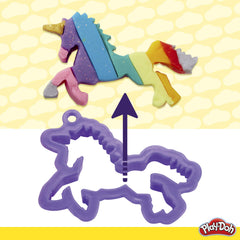 Roller tool from Play-Doh Unicorn Theme helps flatten dough easily.