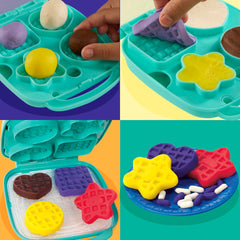 Play‑Doh waffle maker mold closeup showing five shape options for creative play