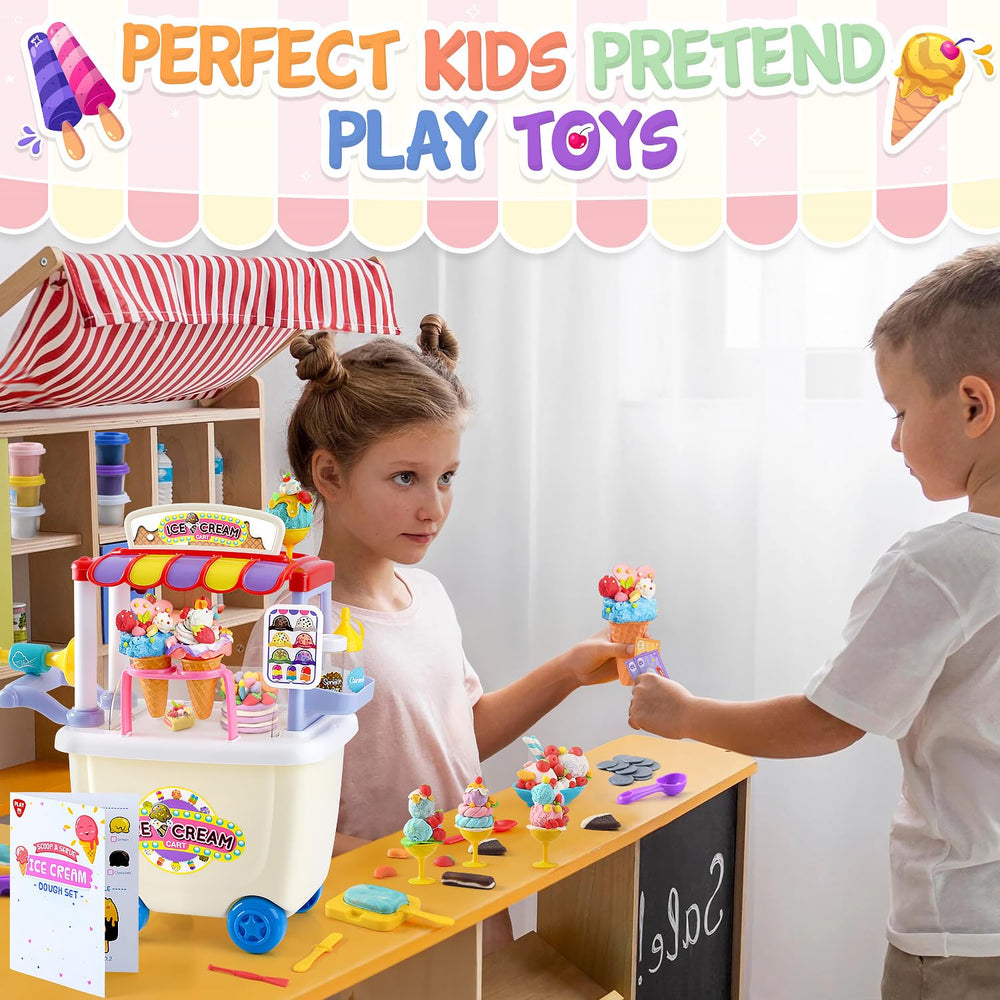 PLAY dough mold film helps shape colorful scoops and toppings safely.