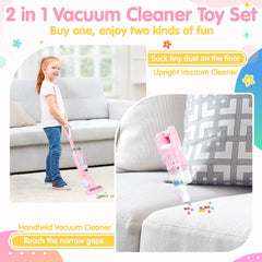 PLAY kids vacuum toy switch mode demonstrates two modes for learning life skills