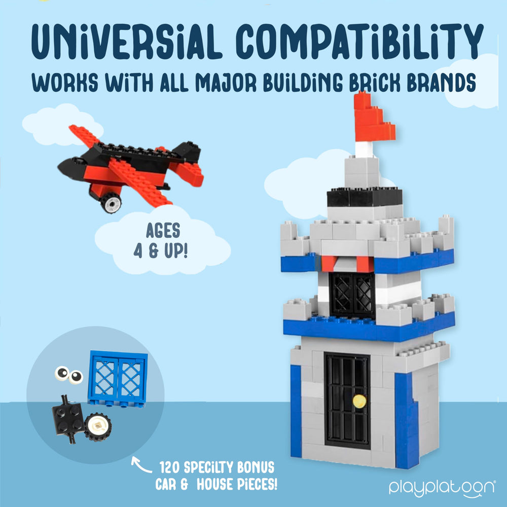 Play Platoon bricks compatible with LEGO and Mega Bloks for expanded play