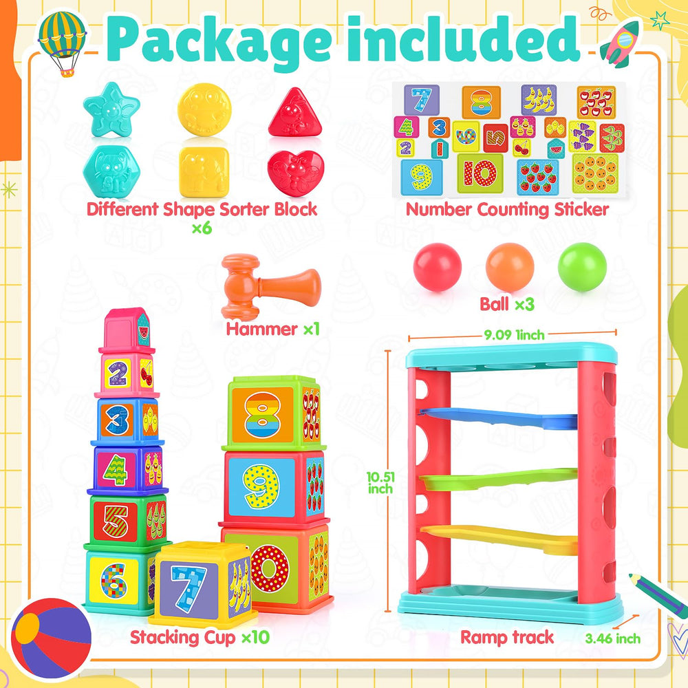 PLAY Pound a Ball Toy montessori learning focus blends exploration and self-directed play.