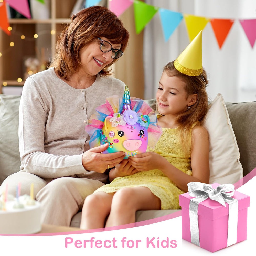 Play Tailor gift-ready unicorn piggy bank for celebrations.