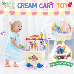 PLAY ice cream cart wheels enable smooth movement during pretend shop play.