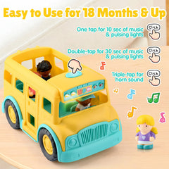 PLAY Yellow School Bus kid figure 2 supports storytime and bus-stop adventures.