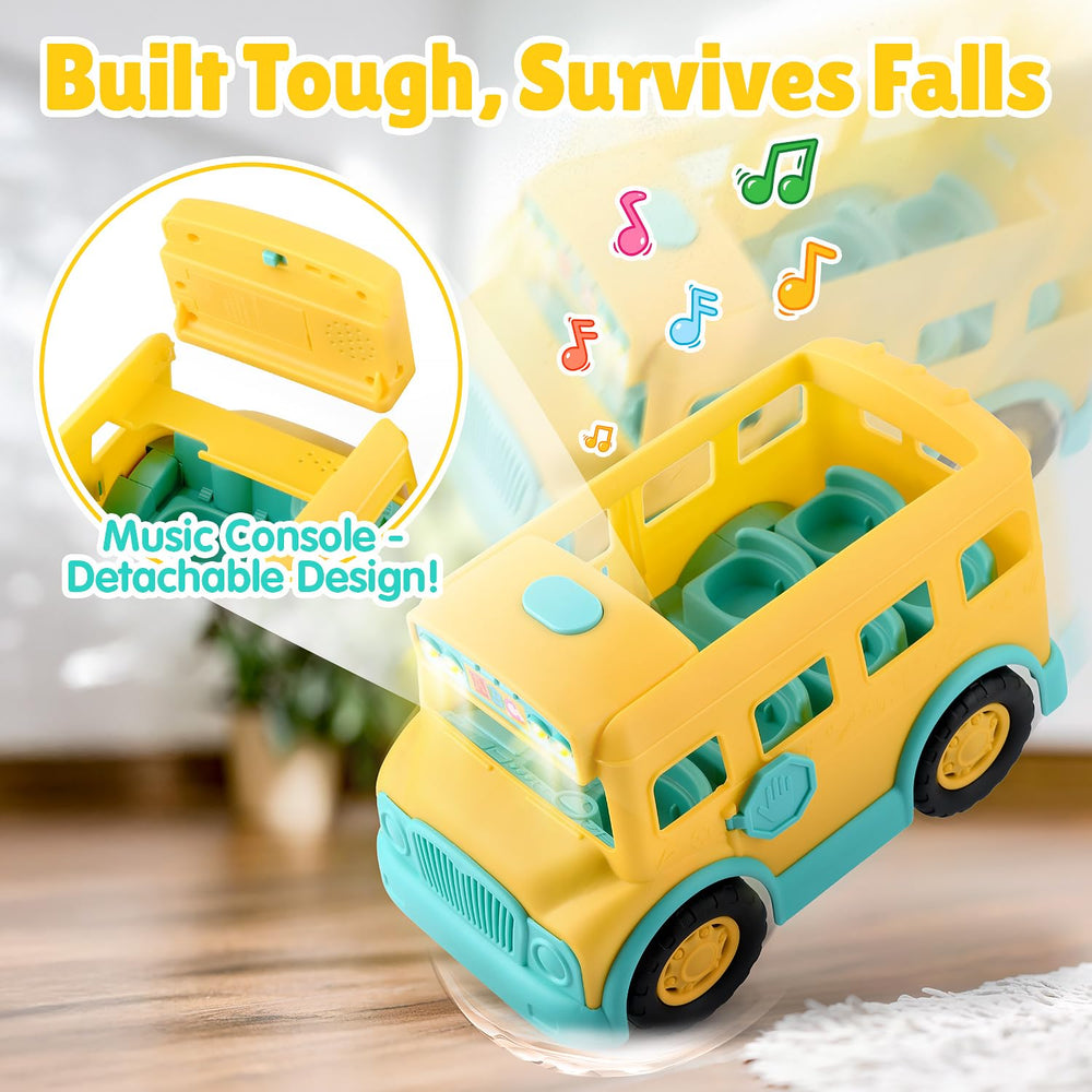 PLAY Yellow School Bus removable music module simplifies cleaning and safety checks.