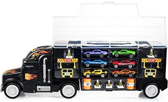 Play22 Die-cast cars neatly seated inside the carrier for organization.