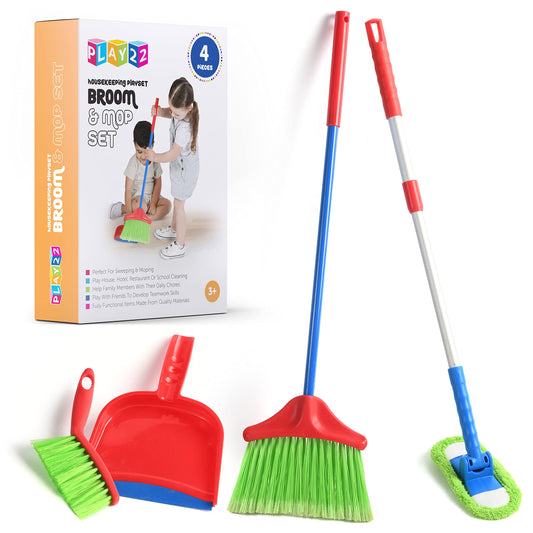 Play22 Kids Cleaning Set broom for toddler pretend play and tidy-up tasks.