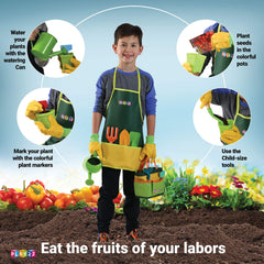 Play22 kids gardening tool set 12pcs tote-bag keeps tools organized and portable.