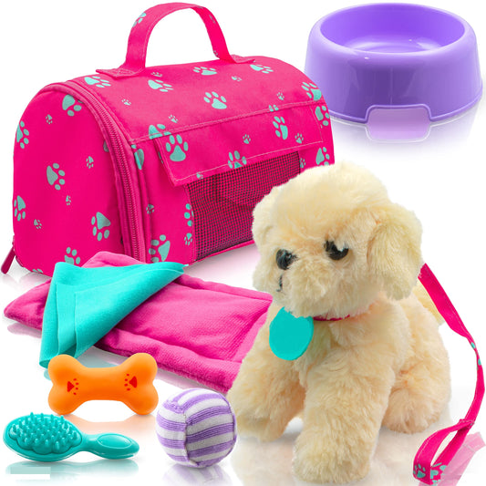 Play22 Plush Puppy Doll Set in box, perfect for 18-inch dolls