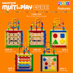 Play22 wooden activity cube stacking cups enhance fine motor and stacking play