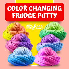 Close up of color shift from purple to blue in Playbees putty