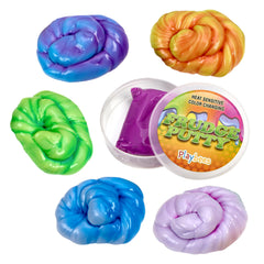 Playbees color changing putty six-pack front view for sensory play