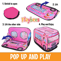 Playbees Ice Cream Truck Tent ceiling openings showing airflow and peekaboo play