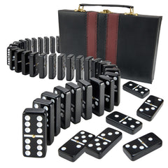 Playbees Jumbo Dominoes tiles in black with gold accents, ideal for family game nights