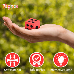 Playbees jumbo foam dice in vibrant colors for hands-on math practice.