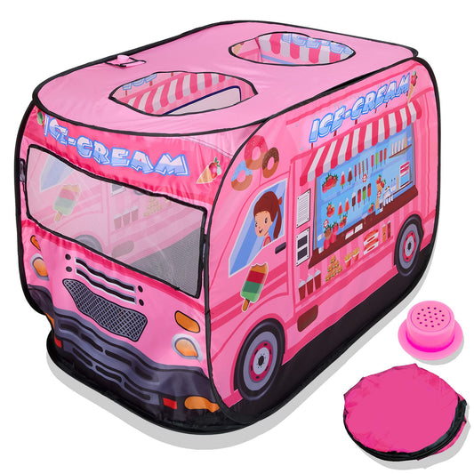 Playbees Musical Ice Cream Truck Tent front view for indoor play and imagination