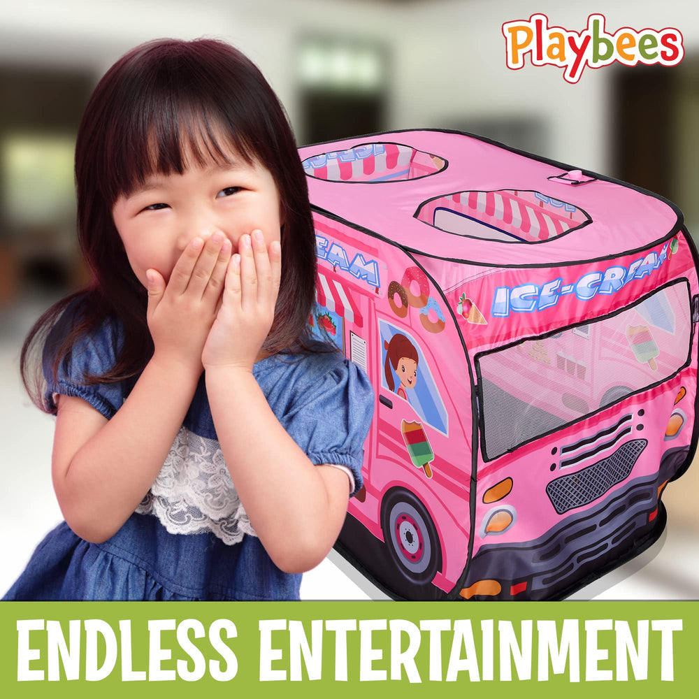 Playbees Musical Ice Cream Truck Tent sound button offering engaging effects for toddlers