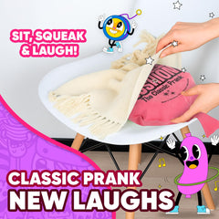 Playbees party-favor scene shows kids using the cushion at celebrations