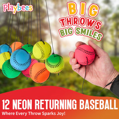 Playbees Neon Wrist Baseballs return action for quick feedback during games