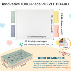 Playboda puzzle board with drawers open for organized color and piece sorting