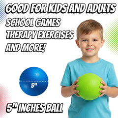 PlayBolt 5-inch dodgeball green, durable PVC withstands repeated kicks and throws.