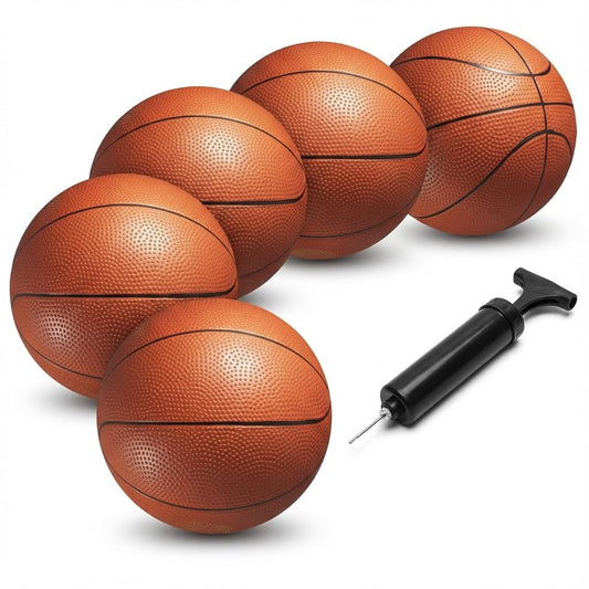 PlayBolt 6-inch orange mini basketballs ideal for small hands and indoor play.