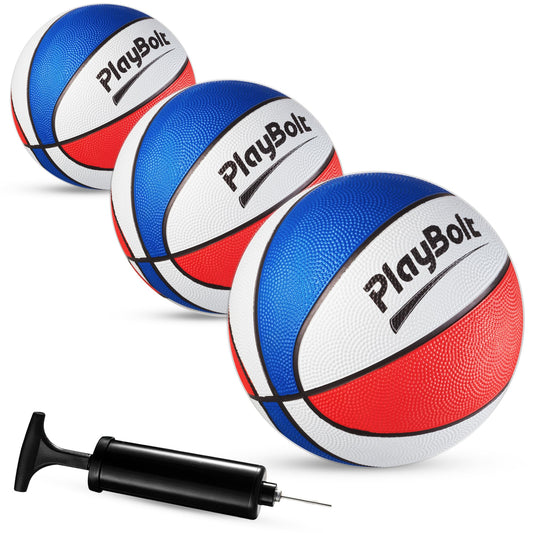 PlayBolt mini basketball red ball designed for kid-friendly grip and easy handling.