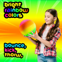 PlayBolt Rainbow Playground Ball ready with pump-needle compatibility