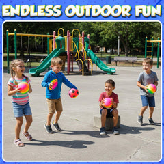 PlayBolt hand pump included for quick on-site inflation of rainbow balls.