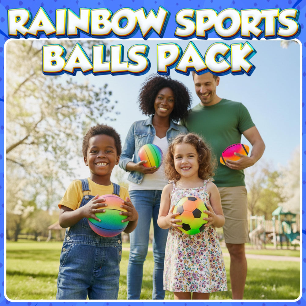 PlayBolt rainbow playground ball versatile for indoor and outdoor fun.