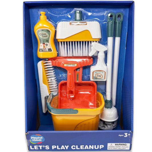 Playful Minds cleaning playset broom: engaging pretend play that builds fine motor skills.