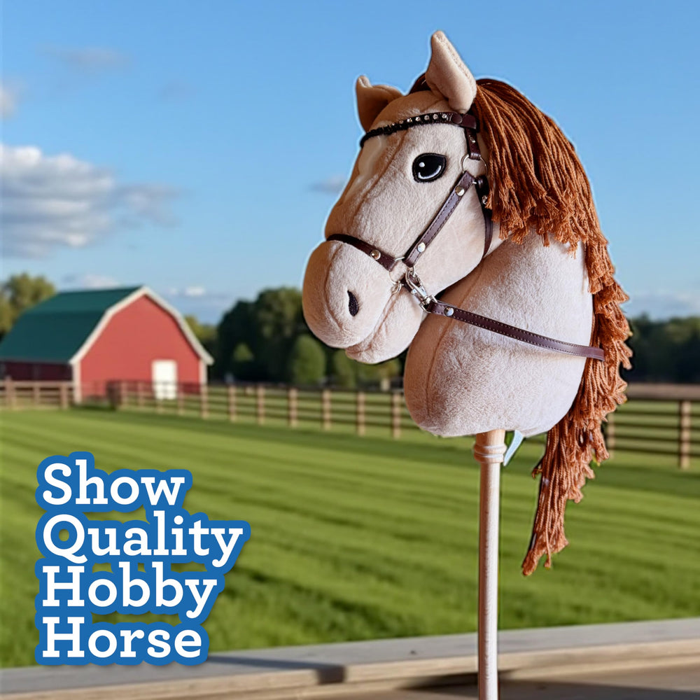 Playful Minds hobby horse stick shows secure, easy storage when detached.