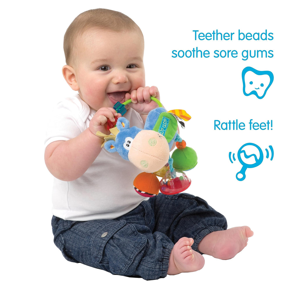 Playgro Clip Clop mirrored foot boosts self-awareness during play.