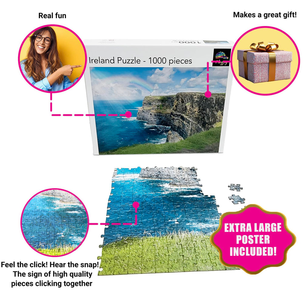 Playjig Ireland Puzzle, spring day sky, perfect for interactive family game nights.