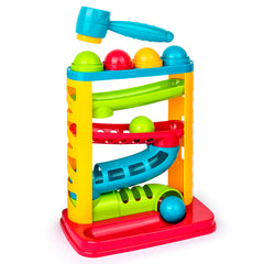 Playkidz durable pound-a-ball toy for toddlers, hammering practice and fine motor play.