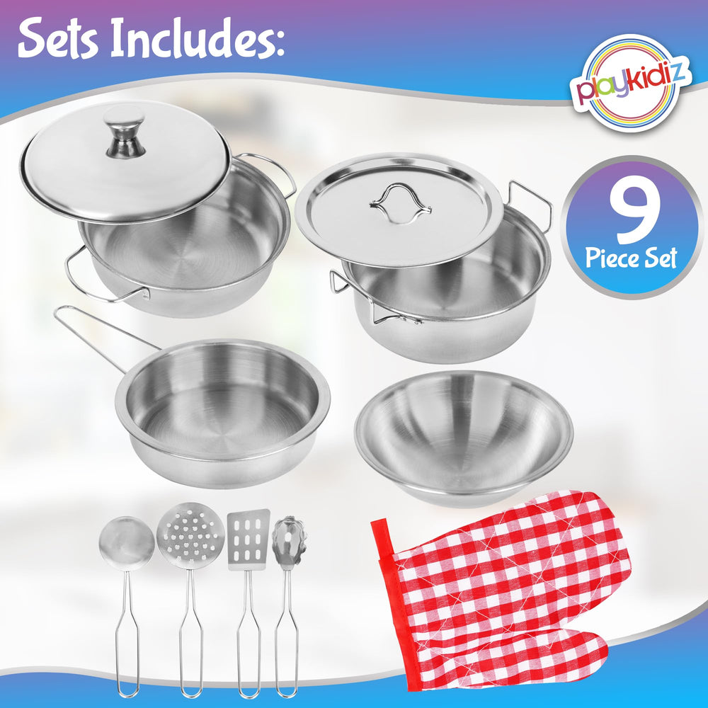 Playkidz 3-style pots show realistic toy cookware for budding chefs