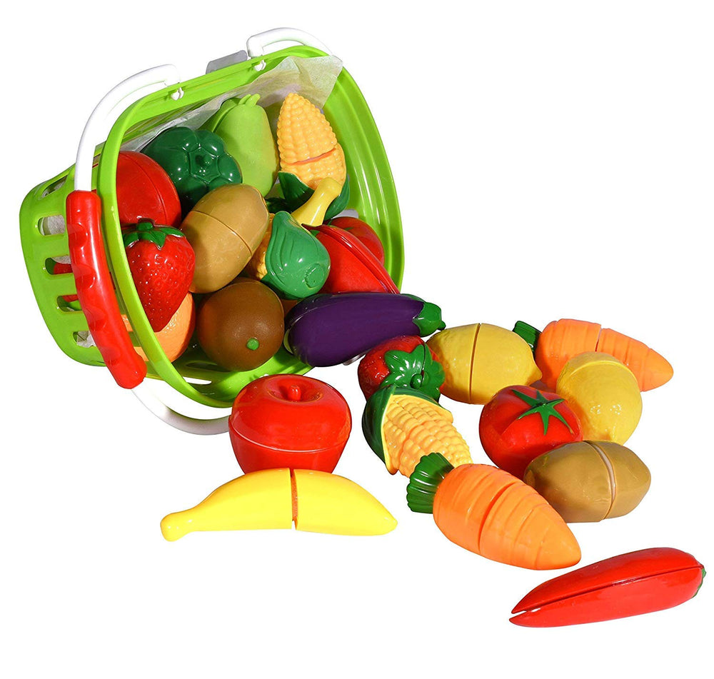 Playkidz toy knife and cutting board for safe pretend cutting.
