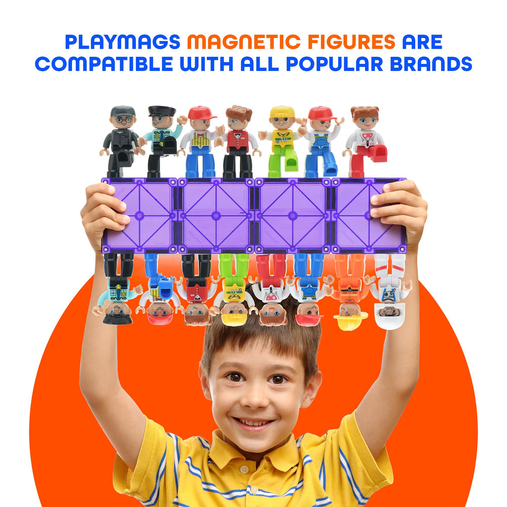 Playmags large figures rotatable head for expressive scenes.