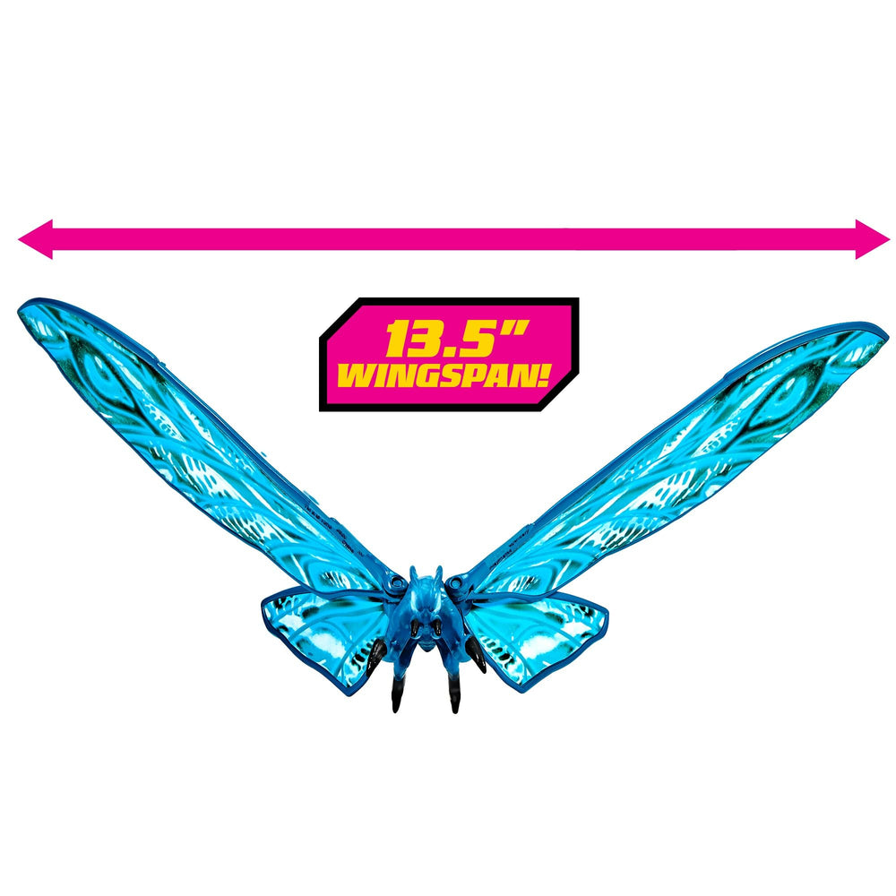 PlayMates MonsterVerse Mothra flight pose showcases dynamic display options.