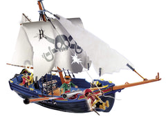 Playmobil 5810 pirate ship dock scene, ideal for versatile seaside play.