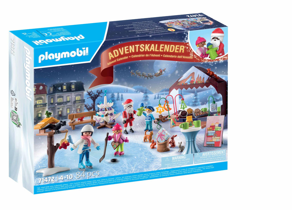 Playmobil Advent Calendar ice skating rink fosters seasonal storytelling and figure interaction.