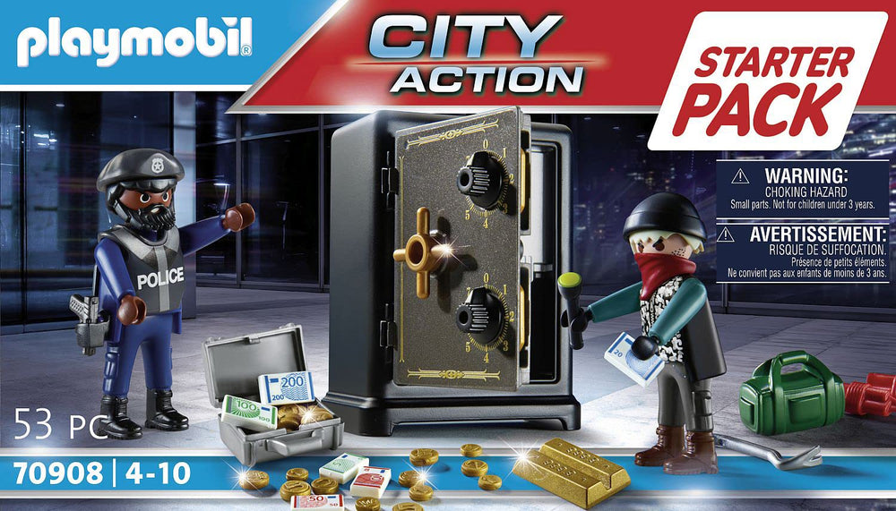Playmobil Bank Robbery safe with rotating discs for unlocking