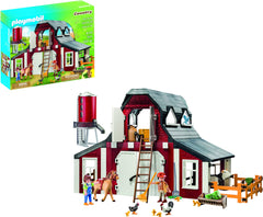 Playmobil Barn with Silo front view, ideal for imaginative farm play and organization.