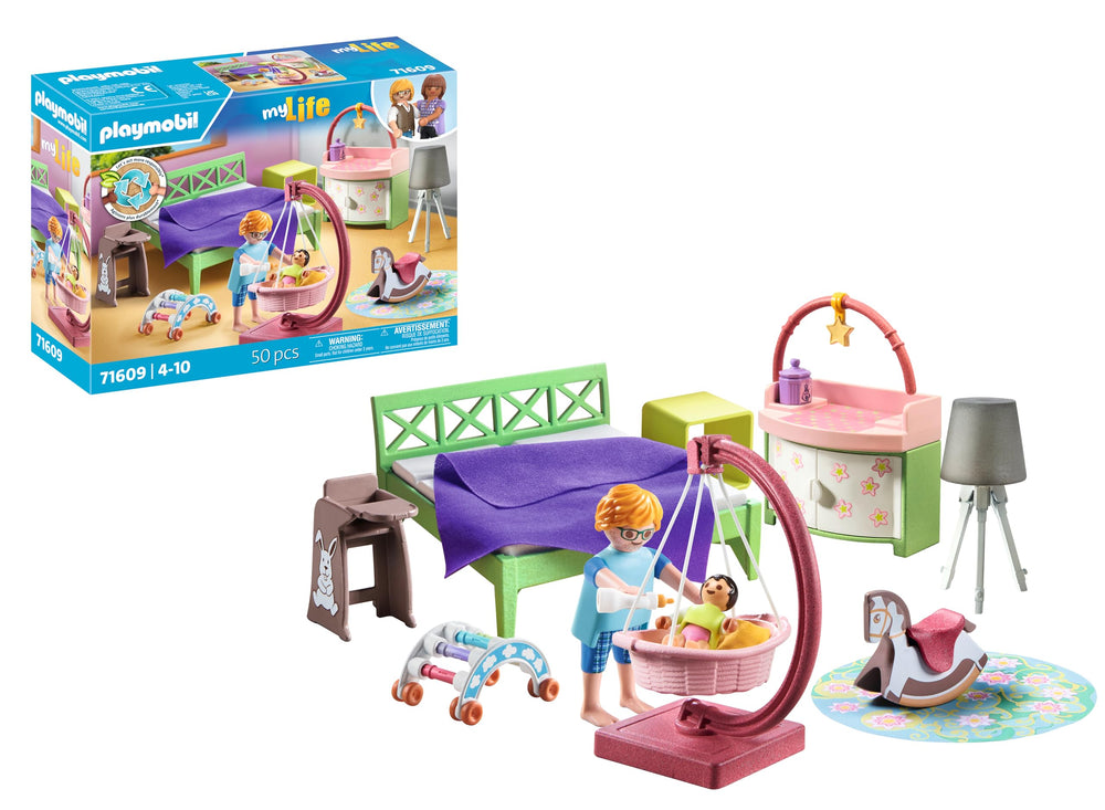 Playmobil Bedroom with Baby Corner bed for cozy family sleep and pretend play