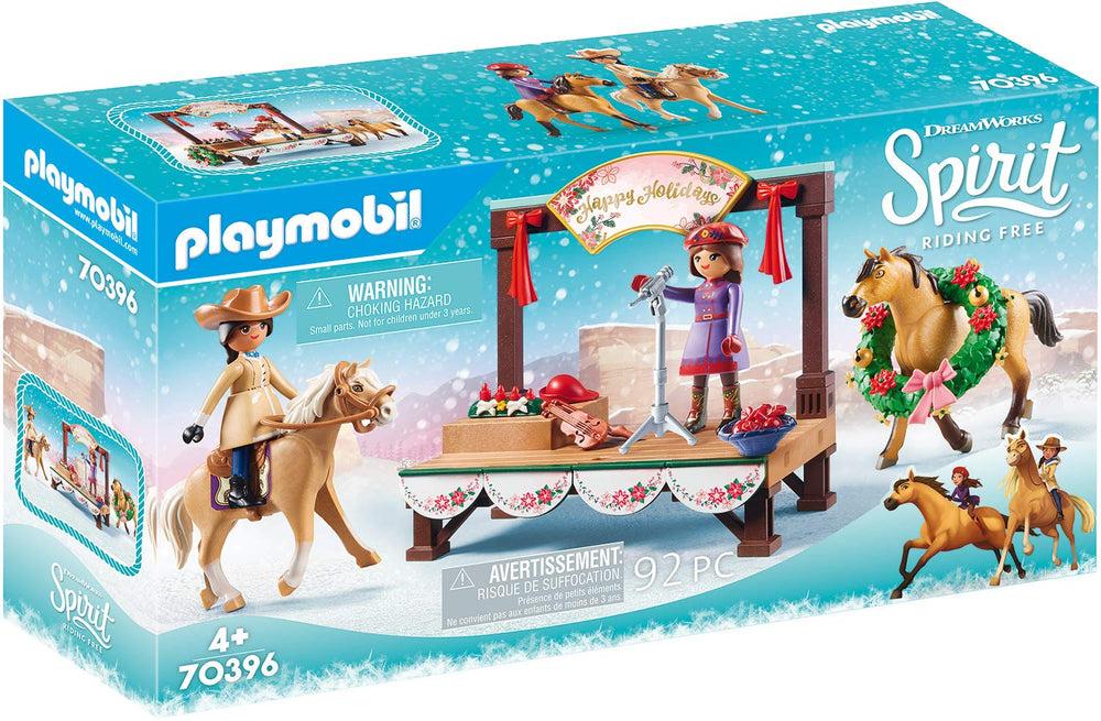 Playmobil DreamWorks Spirit Christmas Concert stage with Pru and friends for festive storytelling.